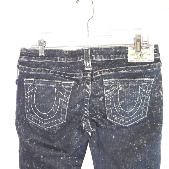 True Religion Skinny Jeans Women’s 29 – Distressed Dark Wash, Made in Mexico - Picture 3 of 11